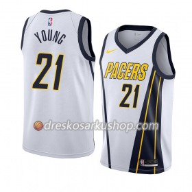 Muški NBA Dres Indiana Pacers Thaddeus Young 21 Nike 2018-19 Bijela Swingman